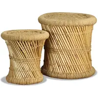 vidaXL Hocker 2 Stk. Bambus und Jute
