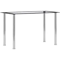 vidaXL Esstisch Schwarz und Transparent 120 x 60 x 75 cm Hartglas