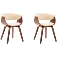 vidaXL Esszimmerstühle 2 Stk. Creme Bugholz und Kunstleder