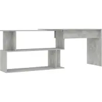 vidaXL Eckschreibtisch Betongrau 200x50x76 cm Holzwerkstoff