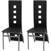 vidaXL Esszimmerstühle 2 Stk. Schwarz Kunstleder