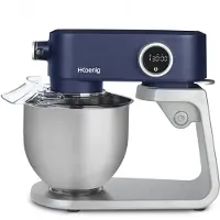 H.Koenig WËASY KM126, Standmixer, Silber, Blau, Whisking, Schlagen, Kneten, 5 l, Drehregler, Metall