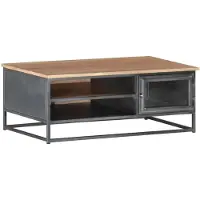 vidaXL Couchtisch Grau 90x50x35 cm Massivholz Akazie