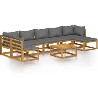 vidaXL 8-tlg. Garten-Lounge-Set mit Auflagen Massivholz Akazie