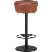 vidaXL Barhocker Braun Echtleder