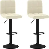 vidaXL Barhocker 2 Stk. Creme Samt