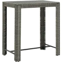 vidaXL Garten-Bartisch Grau 100x60,5x110,5 cm Poly Rattan