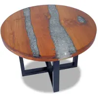 vidaXL Couchtisch Teak Harz 60 cm