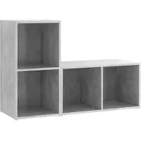 vidaXL TV-Schränke 2 Stk. Betongrau 72x35x36,5 cm Holzwerkstoff