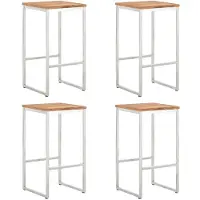 vidaXL Barhocker 4 Stk. Massivholz Akazie und Edelstahl