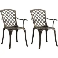 vidaXL Gartenstühle 2 Stk. Aluminiumguss Bronzen