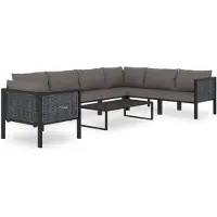 vidaXL 8-tlg. Garten-Lounge-Set mit Auflagen Poly Rattan Anthrazit