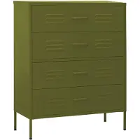 vidaXL Kommode Olivgrün 80x35x101,5 cm Stahl