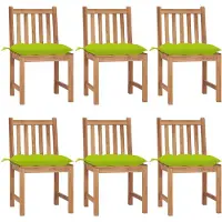 vidaXL Gartenstühle 6 Stk. mit Kissen Massivholz Teak