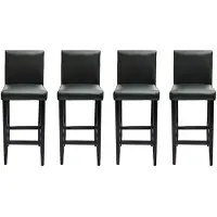 vidaXL Barshocker 4 Stk. Schwarz Kunstleder