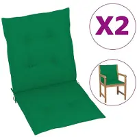vidaXL Gartenstuhlauflagen für Niedriglehner 2 Stk. Grün 100x50x3 cm