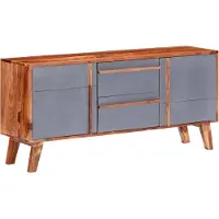 vidaXL Sideboard Grau 120x30x55 cm Massivholz