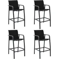 vidaXL Garten-Barstühle 4 Stk. Schwarz Textilene