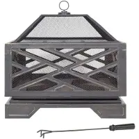 La Hacienda 58236, Brennholz, Bronze, Stahl, Rechteck, Rechteckig, Abnehmbarer Deckel