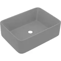 vidaXL Luxus-Waschbecken Matt Hellgrau 41x30x12 cm Keramik