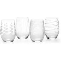 MIKASA Set Aus 4 Geätzten Kristall-stiellosen Weingläsern