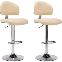 vidaXL Barhocker 2 Stk. Cremeweiß Kunstleder
