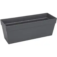 Elho Moderne rechteckige Elho Anthrazit Dunkelgraue Kunststoff-Blumentopf - 50 cm