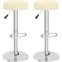 vidaXL Barhocker 2 Stk. Creme Stoff