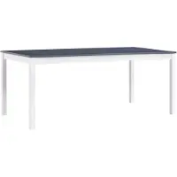 vidaXL Esstisch Weiß und Grau 180 x 90 x 73 cm Kiefernholz