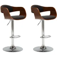 vidaXL Barhocker 2 Stk. Grau Bugholz und Stoff