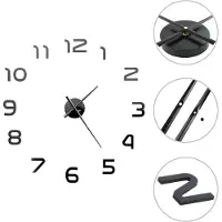 vidaXL 3D-Wanduhr Modernes Design 100 cm XXL Schwarz