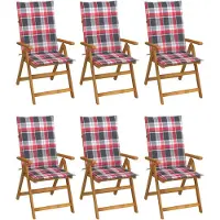 vidaXL Klappbare Gartenstühle 6 Stk. mit Auflagen Massivholz Akazie