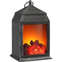 Huismerk LED-Laterne mit Kunstfeuerfunktion - (B)16 x (H)27 x (T)14 cm - onesize