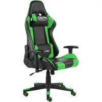 vidaXL Gaming-Stuhl Drehbar Grün PVC