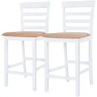 vidaXL Barhocker 2 Stk. Weiß Stoff