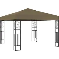 vidaXL Pavillon 3x3 m Taupe Stoff