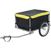 vidaXL Fahrradanhänger Schwarz und Gelb 65 kg