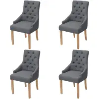 vidaXL Esszimmerstühle 4 Stk. Dunkelgrau Stoff