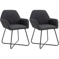 vidaXL Esszimmerstühle 2 Stk. Schwarz Stoff