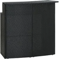 vidaXL Garten-Bartisch Schwarz 120x55x110 cm Poly Rattan