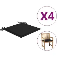 vidaXL Gartenstuhl-Kissen 4 Stk. Schwarz 50x50x3 cm Oxford-Gewebe