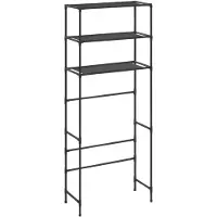 vidaXL Waschmaschinenregal 3 Ablagen Schwarz 69x28x169 cm