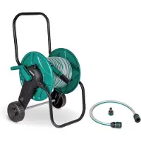 Vonroc Schlauchwagen-Set - Inkl. 20m Gartenschlauch, Premium-Zapfpistole, Schlauchverbinder, Verbindungsschlauch & Wasserhahnanschluss