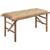 vidaXL Klappbare Gartenbank mit Auflage 118 cm Bambus