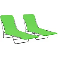vidaXL Klappbare Sonnenliegen 2 Stk. Stahl und Stoff Grün