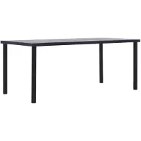 vidaXL Esstisch Schwarz und Betongrau 200 x 100 x 75 cm MDF