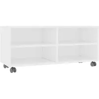 vidaXL TV-Schrank mit Rollen Weiß 90x35x35 cm Holzwerkstoff