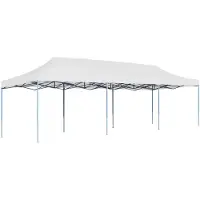 vidaXL Pop-Up Partyzelt Faltbar 3 x 9 m Weiß