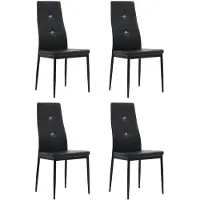 vidaXL Esszimmerstühle 4 Stk. Schwarz Kunstleder