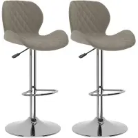 vidaXL Barhocker 2 Stk. Hellgrau Samt